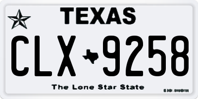 TX license plate CLX9258