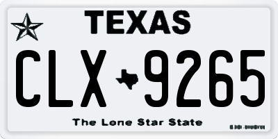 TX license plate CLX9265