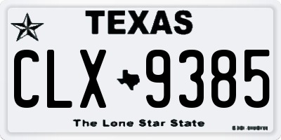 TX license plate CLX9385