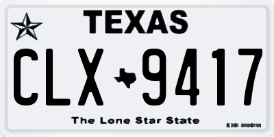 TX license plate CLX9417