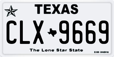 TX license plate CLX9669