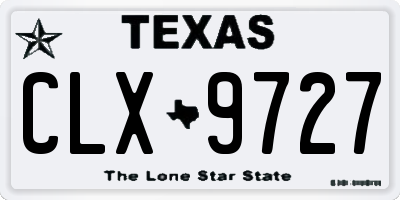 TX license plate CLX9727