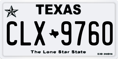 TX license plate CLX9760