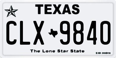TX license plate CLX9840