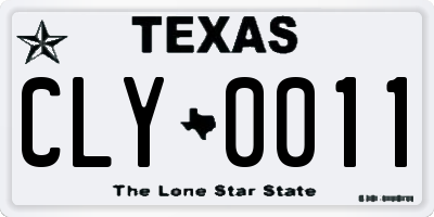 TX license plate CLY0011