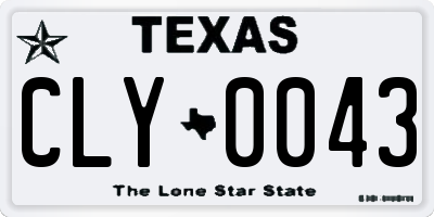 TX license plate CLY0043