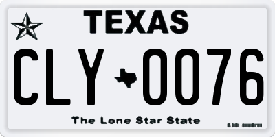 TX license plate CLY0076