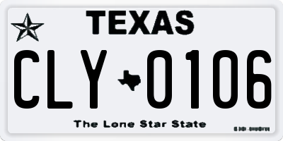 TX license plate CLY0106
