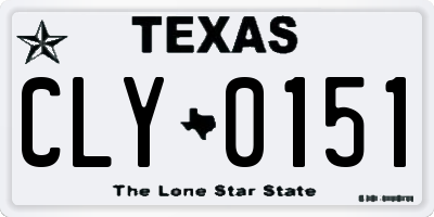 TX license plate CLY0151