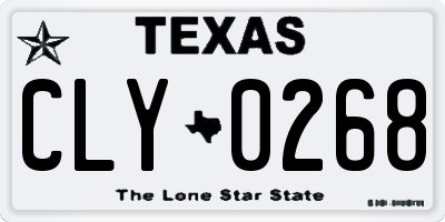 TX license plate CLY0268