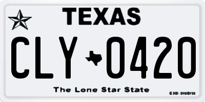TX license plate CLY0420