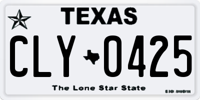 TX license plate CLY0425