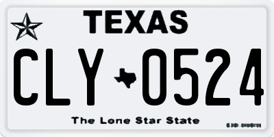 TX license plate CLY0524