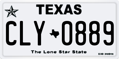 TX license plate CLY0889