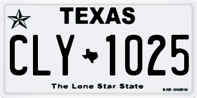 TX license plate CLY1025