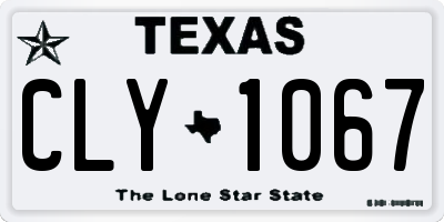 TX license plate CLY1067