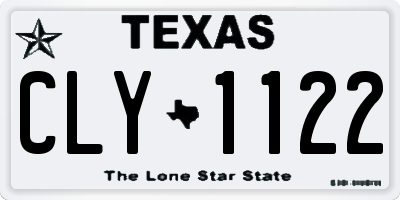 TX license plate CLY1122