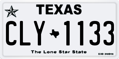 TX license plate CLY1133
