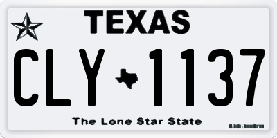 TX license plate CLY1137
