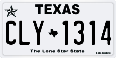 TX license plate CLY1314