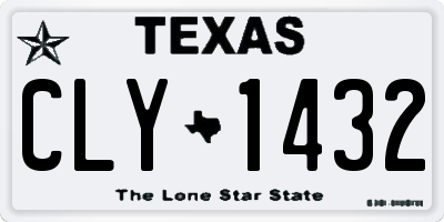 TX license plate CLY1432
