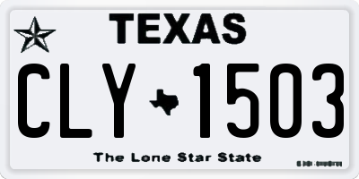 TX license plate CLY1503