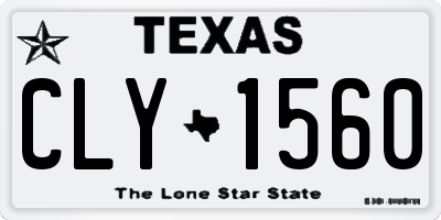 TX license plate CLY1560