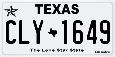 TX license plate CLY1649