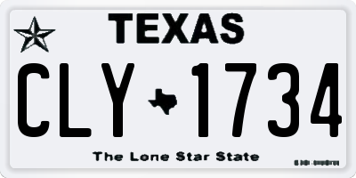 TX license plate CLY1734