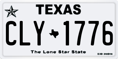 TX license plate CLY1776