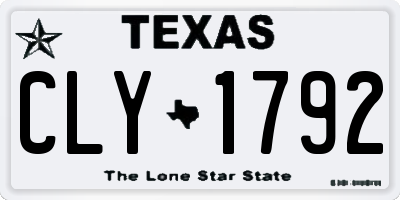 TX license plate CLY1792