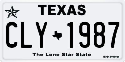 TX license plate CLY1987