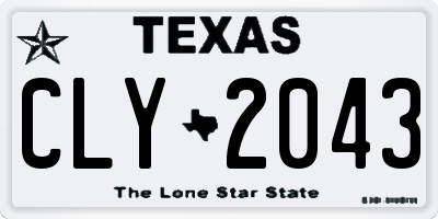 TX license plate CLY2043