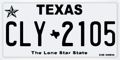 TX license plate CLY2105
