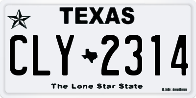TX license plate CLY2314