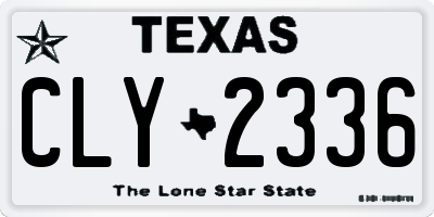 TX license plate CLY2336