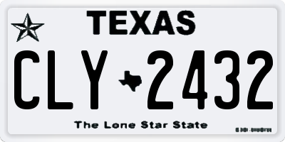 TX license plate CLY2432
