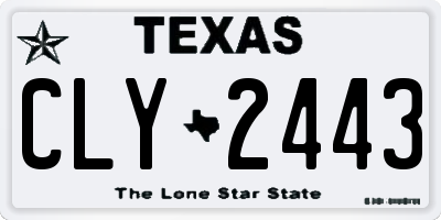 TX license plate CLY2443