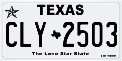 TX license plate CLY2503
