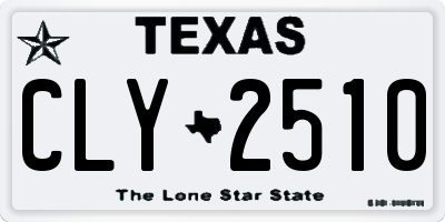 TX license plate CLY2510