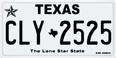 TX license plate CLY2525