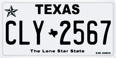 TX license plate CLY2567