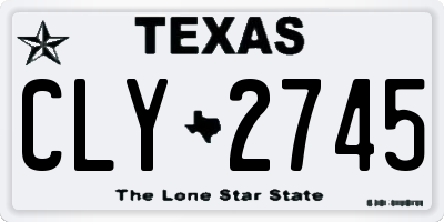 TX license plate CLY2745