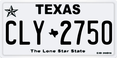 TX license plate CLY2750