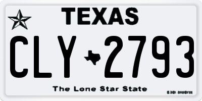 TX license plate CLY2793