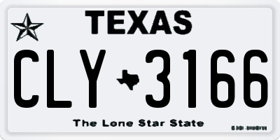 TX license plate CLY3166