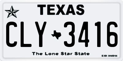 TX license plate CLY3416
