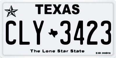 TX license plate CLY3423