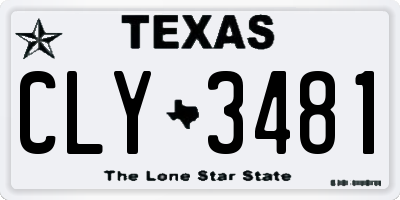 TX license plate CLY3481