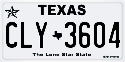 TX license plate CLY3604